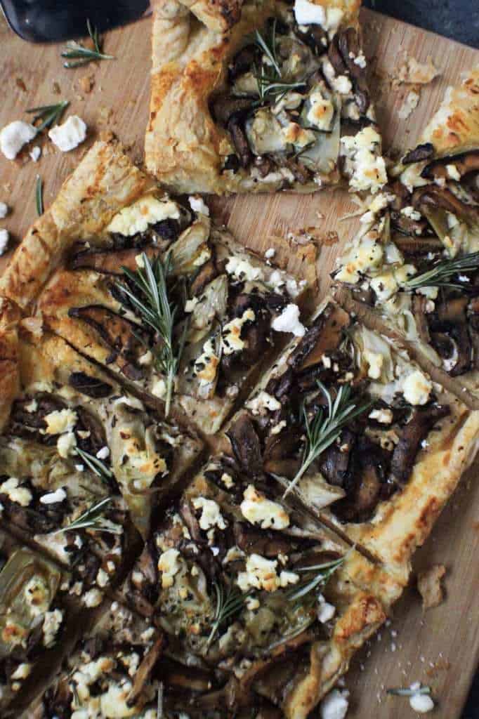 mushroom and artichoke tart