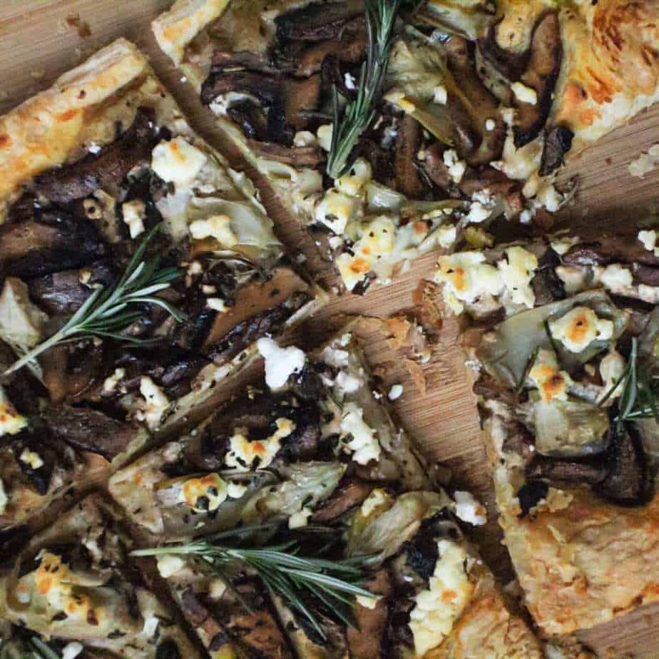 mushroom and artichoke tart