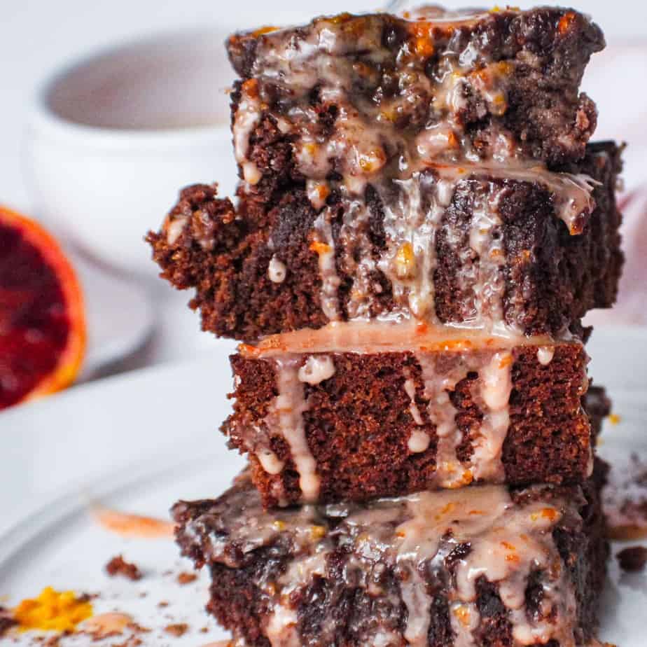 Fudgy Brownies with Blood Orange Glaze-image