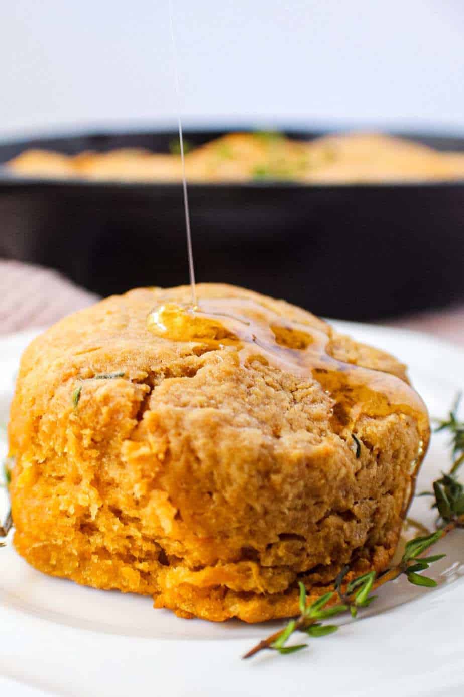 honey and thyme sweet potato buttermilk biscuits
