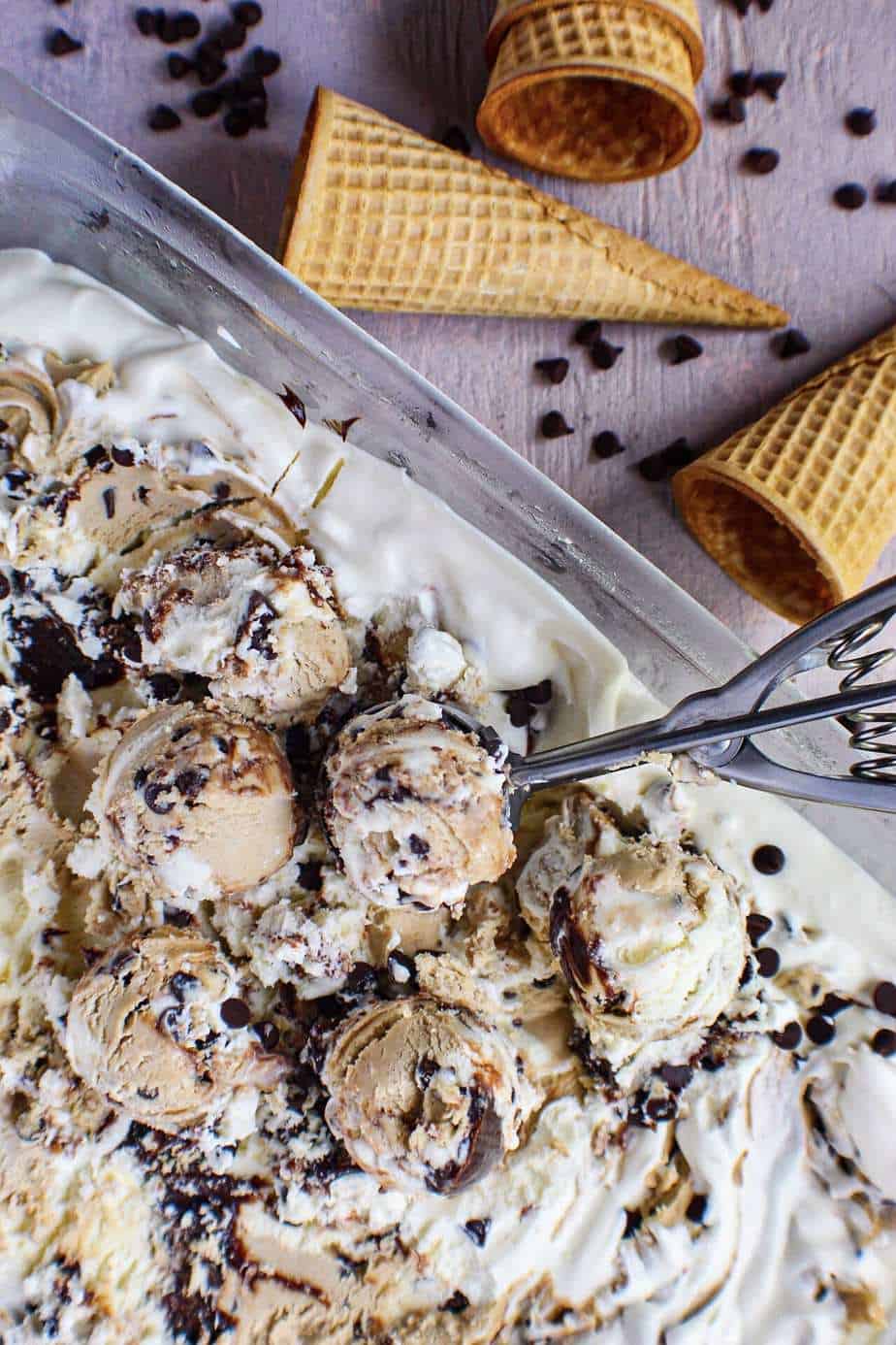 No Churn Chocolate Chip Cookie Dough Ice Cream-image
