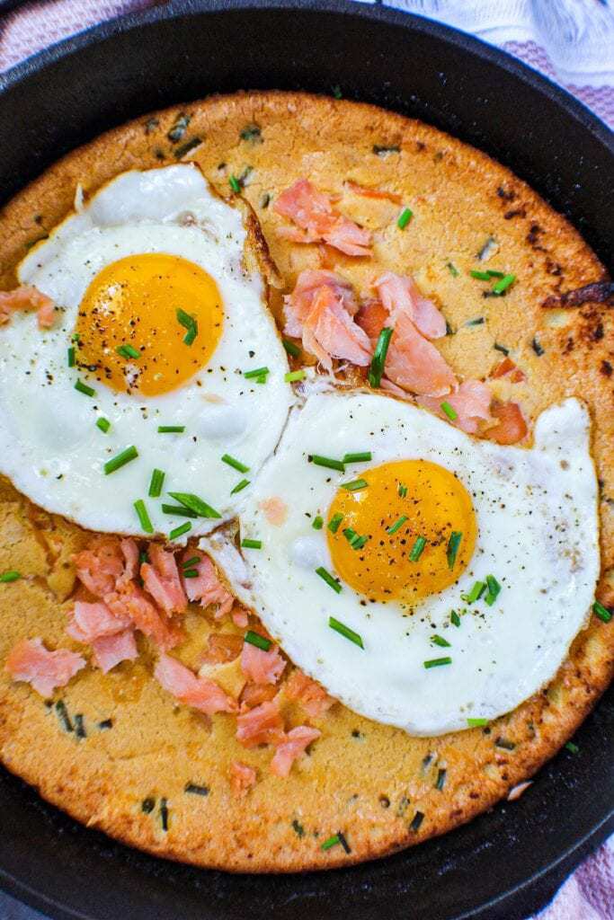 smoked salmon and chive dutch baby