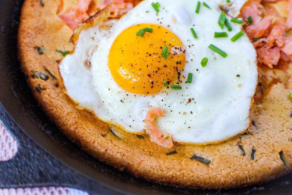 smoked salmon and chive dutch baby