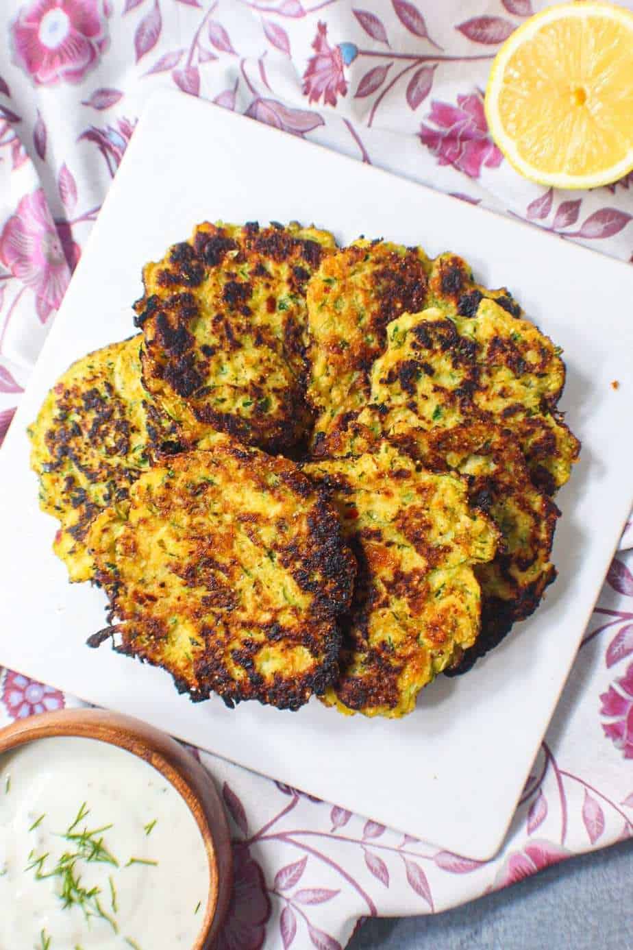 Cornmeal Zucchini Fritters Pink Owl Kitchen