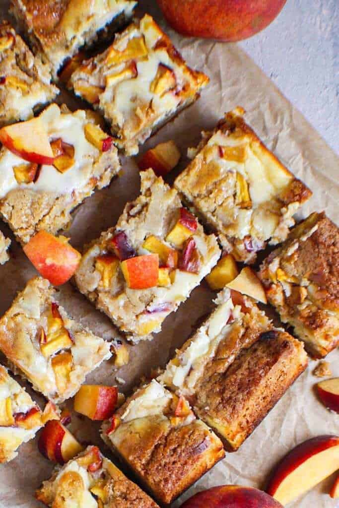 peach cheesecake blondies