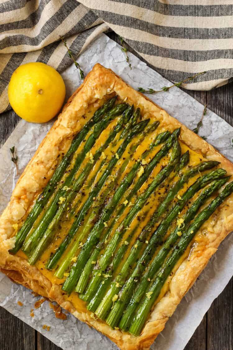 Asparagus Puff Pastry Tart with Gouda Pink Owl Kitchen