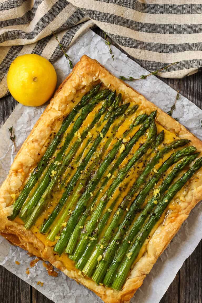 Asparagus Puff Pastry Tart with Gouda Pink Owl Kitchen