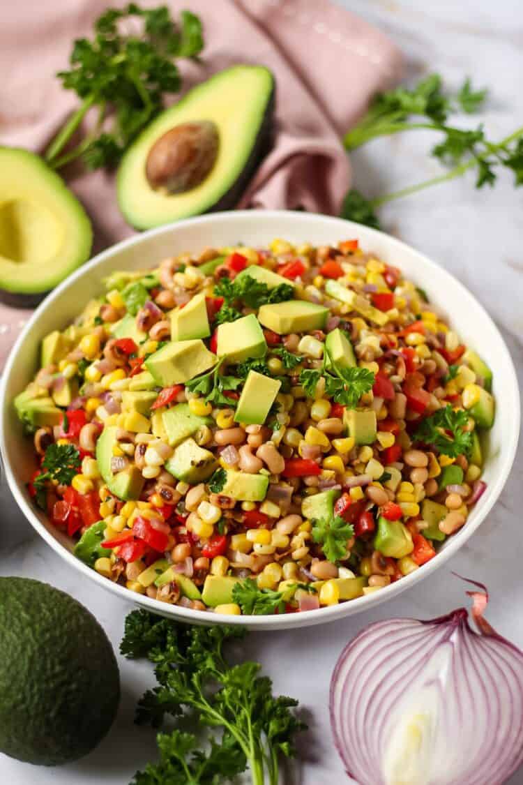 Avocado And Black-eyed Pea Succotash - Pink Owl Kitchen