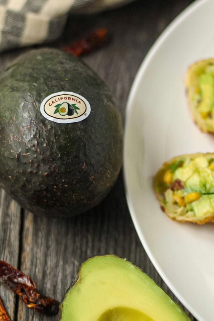close up of avocado egg rolls