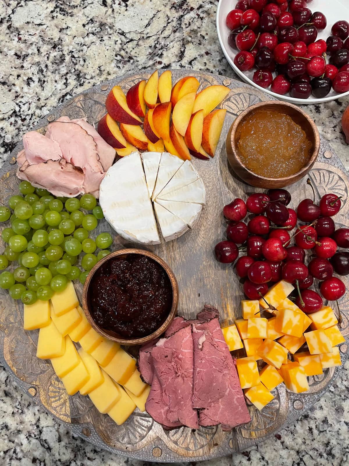 process of making summer charcuterie board