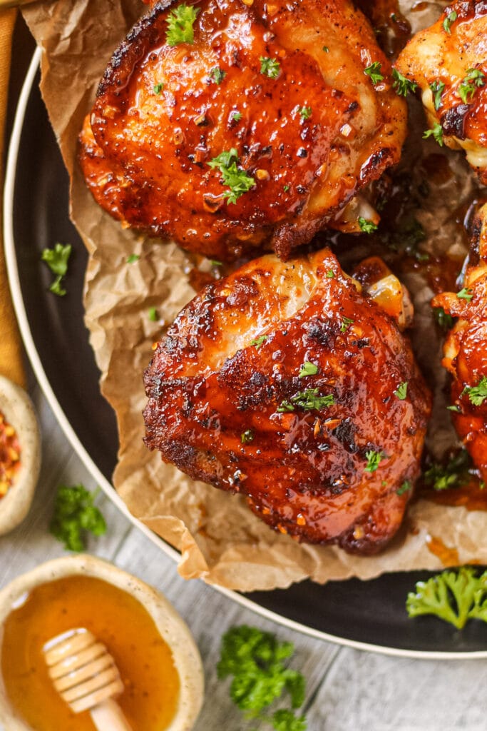 Hot Honey Chicken Thighs Pink Owl Kitchen