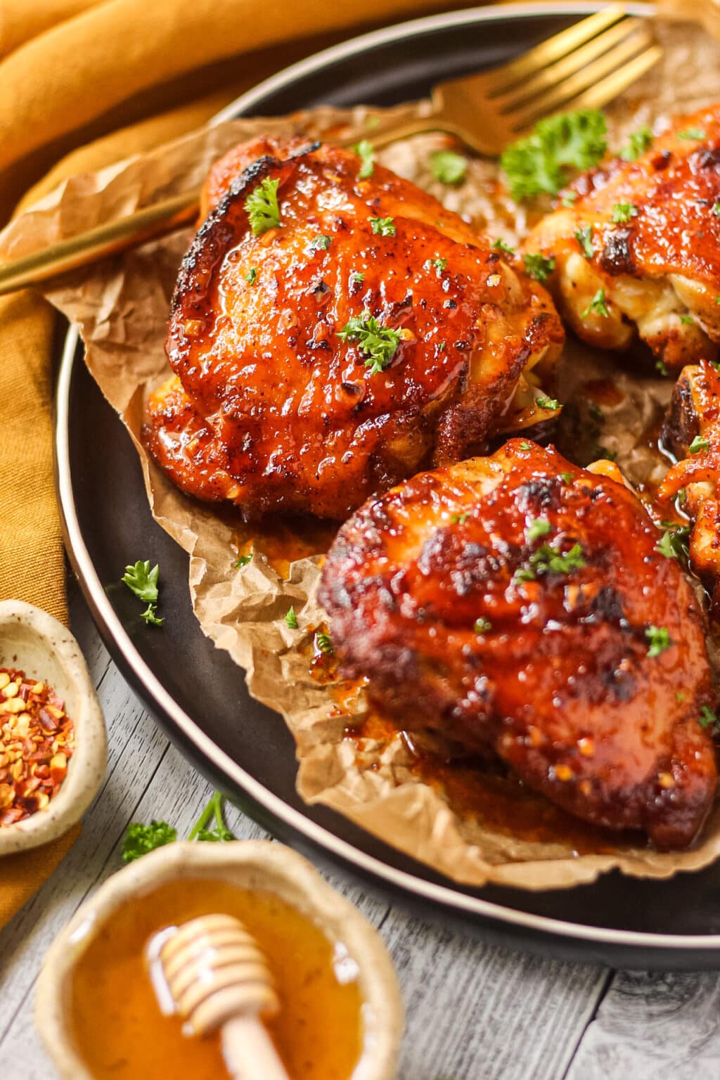 Hot Honey Chicken Thighs Pink Owl Kitchen