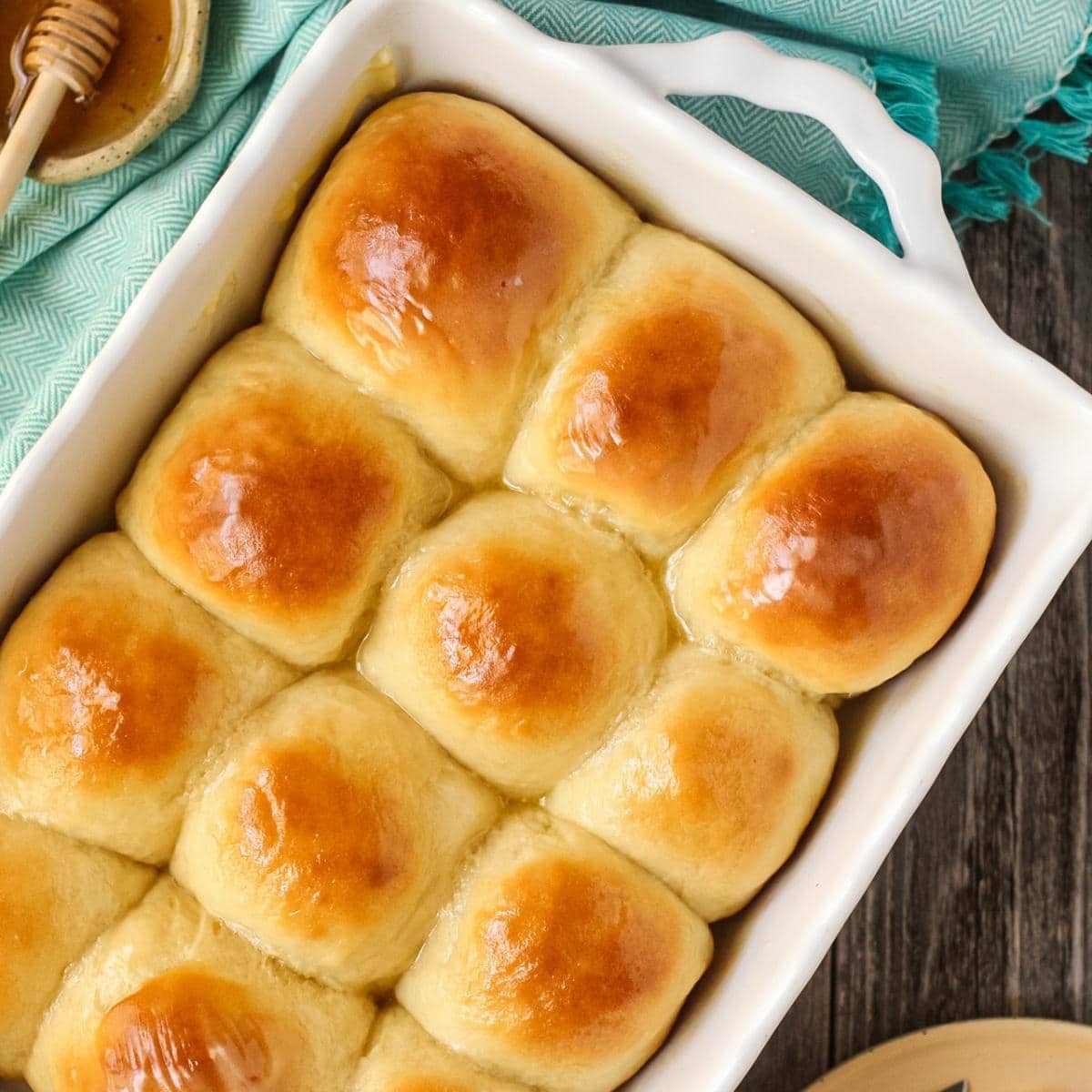 Honey Yeast Rolls - Soft & Fluffy, with Honey Butter!