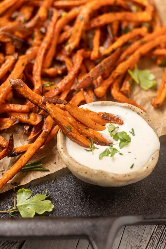 Cajun Herb Butter Sweet Potato Fries - Pink Owl Kitchen