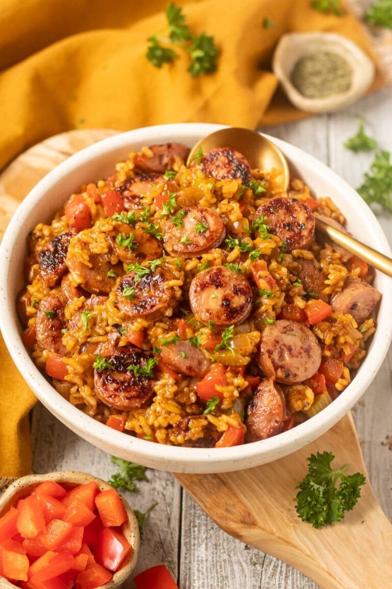 Cajun Dirty Rice with Smoked Sausage Pink Owl Kitchen