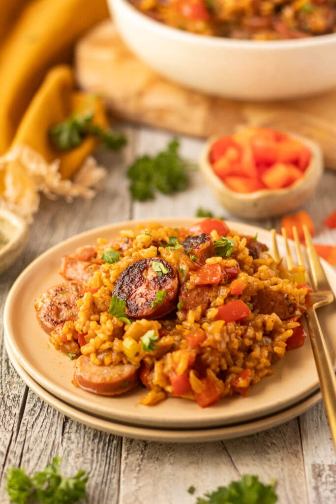 Cajun Dirty Rice with Smoked Sausage Pink Owl Kitchen
