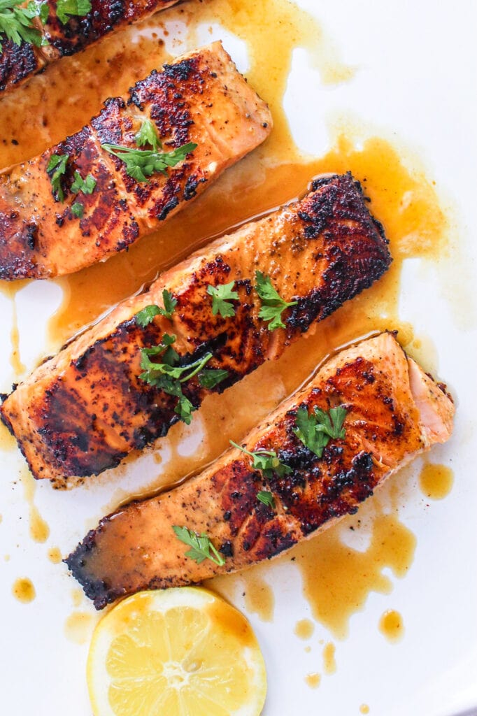 Salmon with Brown Sugar and Soy Sauce Glaze Pink Owl Kitchen