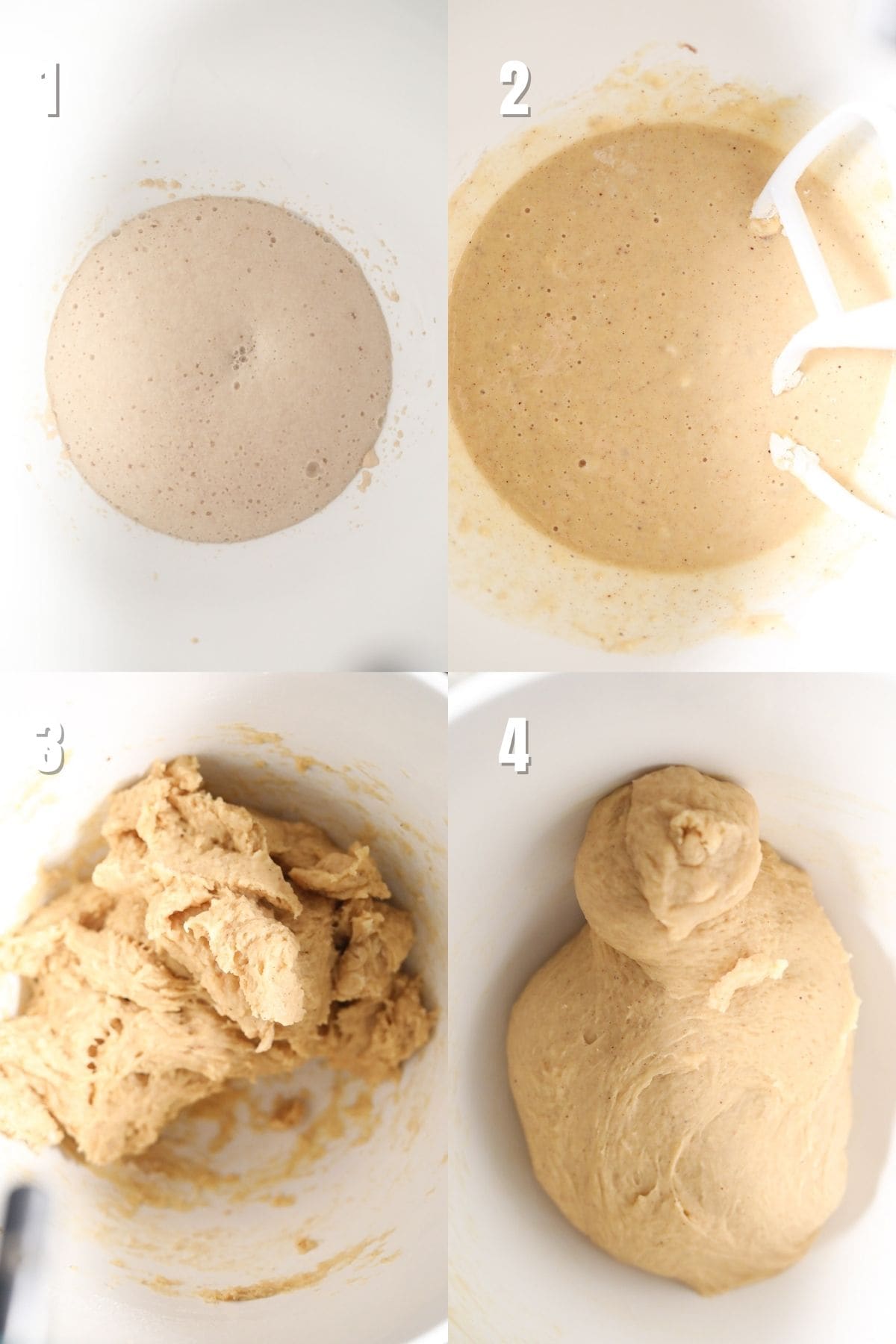 Step by step images for making New Orleans king cake.