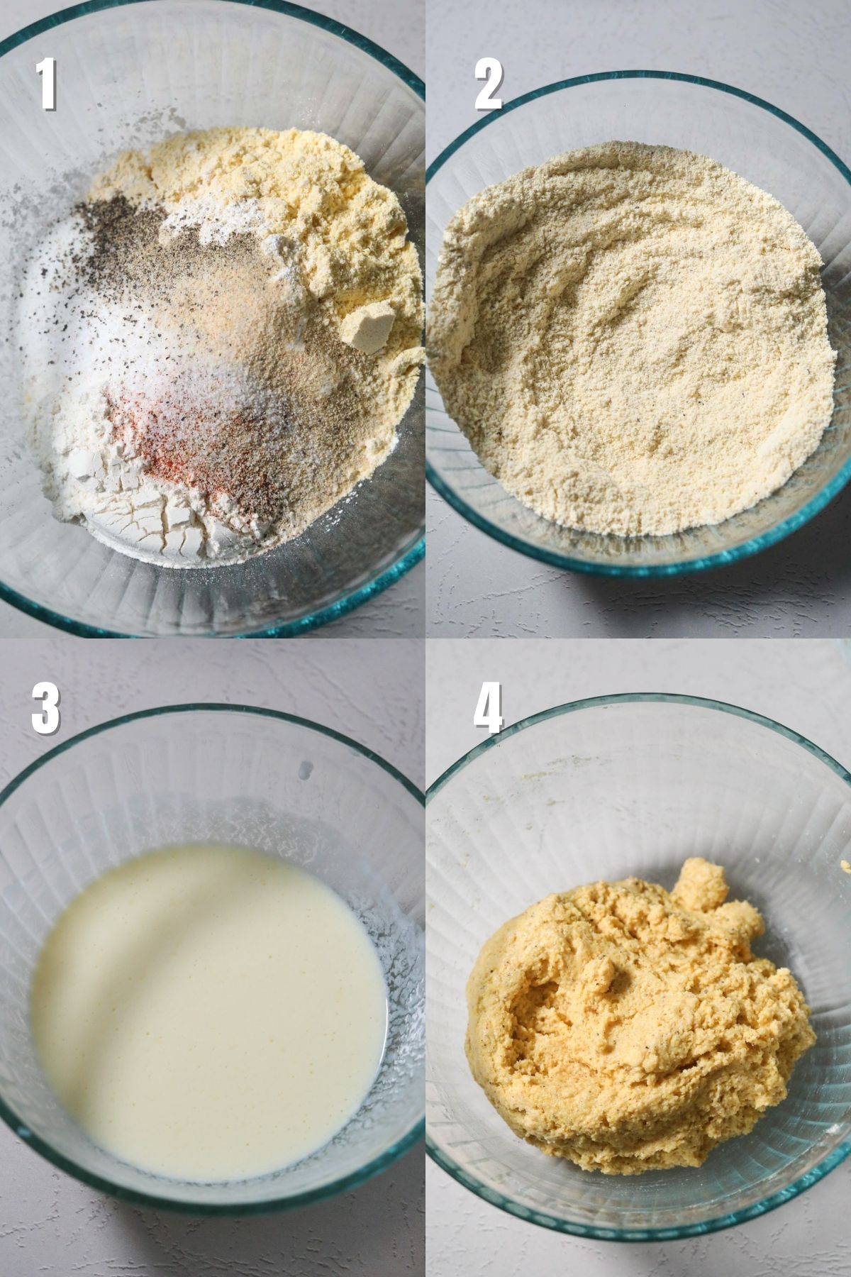 Step-by-step images for making southern hush puppies.