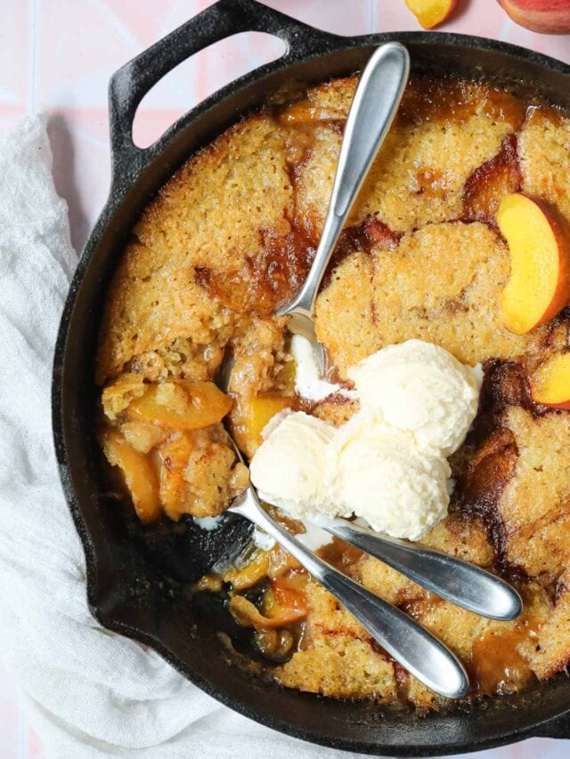 Skillet Peach Cobbler Pink Owl Kitchen
