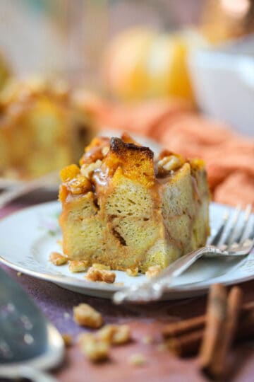 Pumpkin Bread Pudding - Pink Owl Kitchen