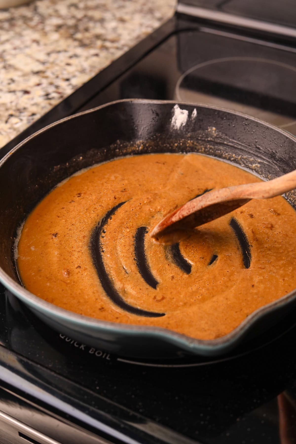 Butter and flour roux for catfish etouffee.