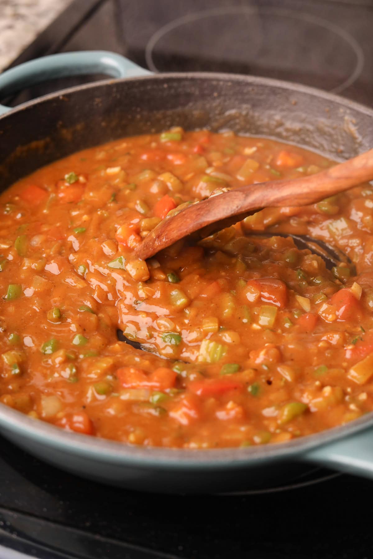 Étouffée feeling before catfishes added.